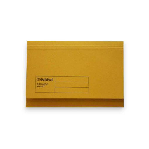 Picture of GUILDHALL CARDBOARD DOCUMENT WALLET YELLOW
